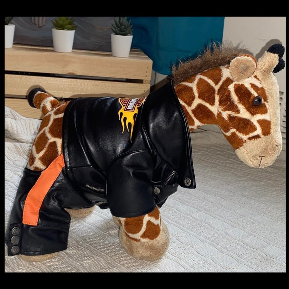 Build-A-Bear/Harley Davidson Leather Jacket Giraff - Picture 1 of 11